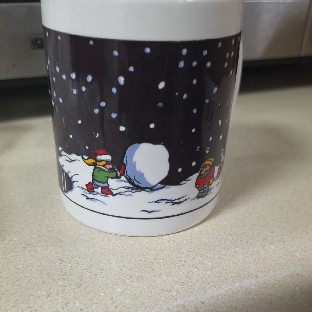 Holiday Time Festive Mug with Black and White Design